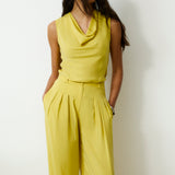 LEOPOLDA | 100% Silk Yellow Trousers