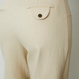 FRILLY | Ecru Italian Cotton Linen Trousers
