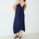 ELSIE | Navy Asymmetric Midi Dress