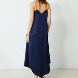 ELSIE | Navy Asymmetric Midi Dress