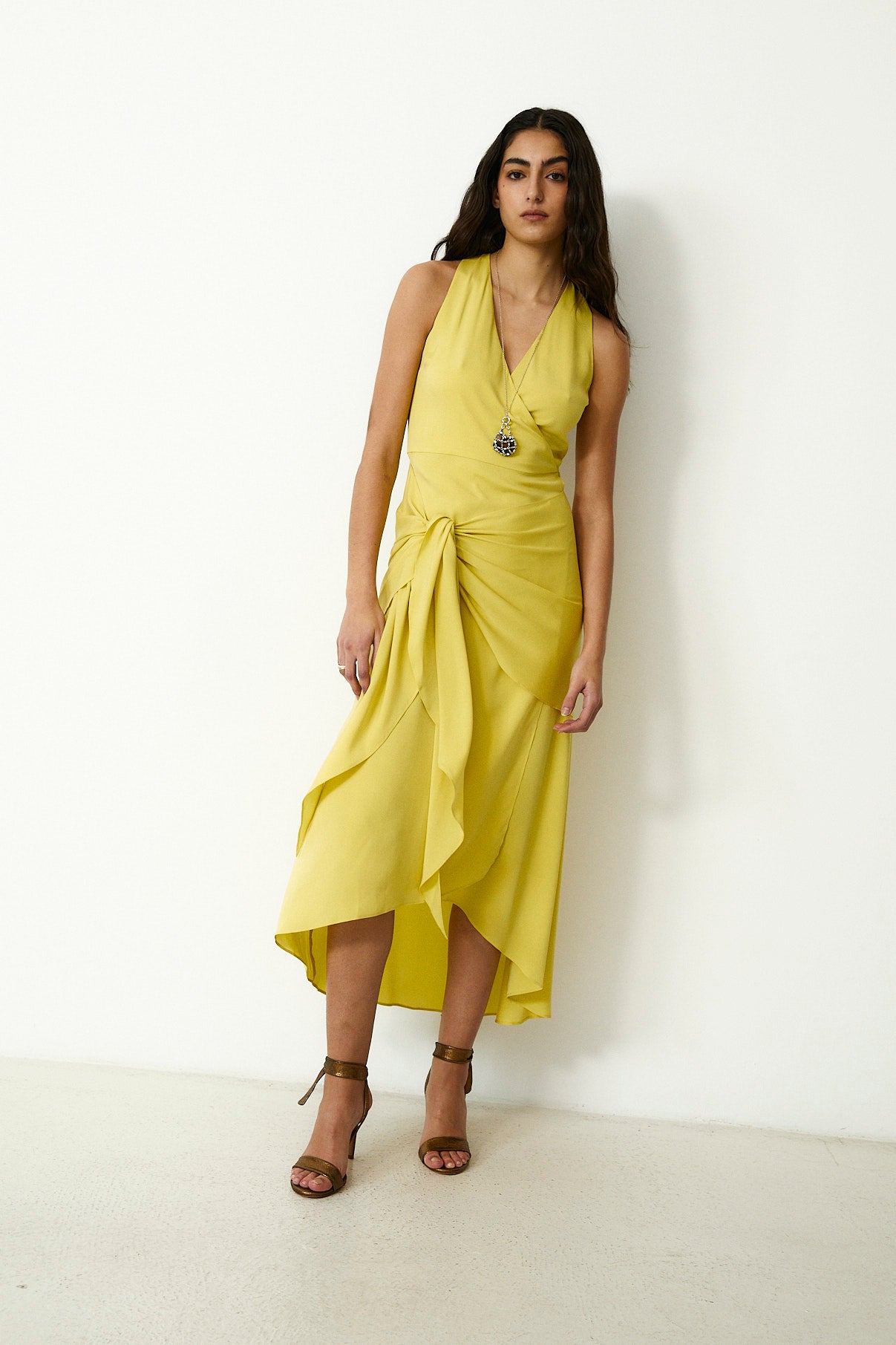 my philosophy golden yellow wrap dress Cute Yellow Dress - Wrap Dress - Short Sleeve Dress