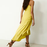 LEOPOLDA | 100% Silk Yellow Midi Dress