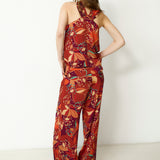 JOHANA | Red Floral Trousers