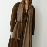 BEDLUX | Bufanda de cuadros en tonos marrón y rojo