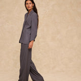 GIOVANA | Dark Grey Wool-Blend Tailored Trousers