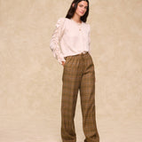 SANDRINE | Ecru Gathered-Sleeve Blouse