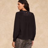 GARAM | Black Cutout Embroidered Blouse