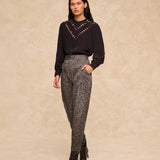 GARAM | Black Cutout Embroidered Blouse