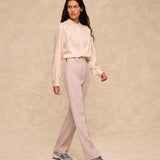 FLORENCE | Tailored Beige Wool-Blend Trousers