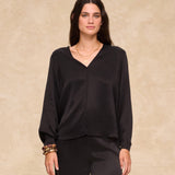 MAE | Black Draped Blouse
