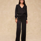 THYSSEN | Black Wide-Leg Trousers