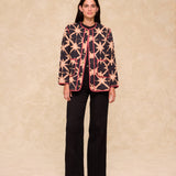 ESTRELLA | Black Printed Quilted Coat