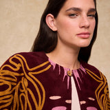 ARRECIFE | Burgundy Embroidered Cotton Coat