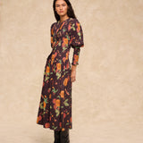 SCARLET | Multi Floral Cotton Midi Dress