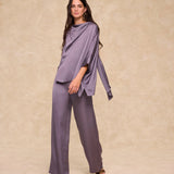 TIRSO | Soft Grape Draped Blouse