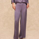 TIRSO | Soft Grape Wide-Leg Trousers