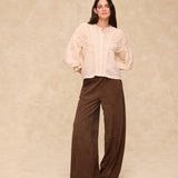 ORGANDELA | Ivory Pleated Cotton Blouse