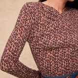 MARISSA | Rust Multi Print Jersey Top
