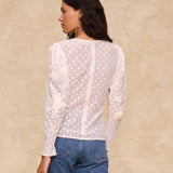 ROMITA | Ecru Floral Lace Embroidered Blouse