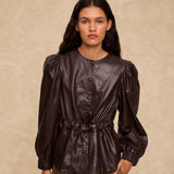 MILA | Dark Brown Lamb Leather Jacket