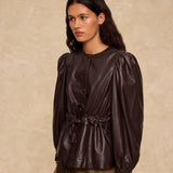 MILA | Dark Brown Lamb Leather Jacket