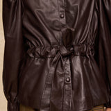 MILA | Dark Brown Lamb Leather Jacket
