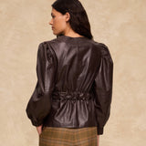 MILA | Dark Brown Lamb Leather Jacket