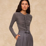 BOBY | Grey Jersey Long Sleeve Top