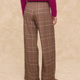 HENRY | Purple Check Wide-Leg Trousers