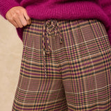 HENRY | Purple Check Wide-Leg Trousers