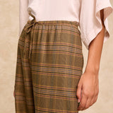 HENRY | Mustard Check Wide-Leg Trousers