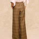 HENRY | Mustard Check Wide-Leg Trousers