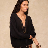 CLAIRE | Black Mohair Wool Knit Cardigan