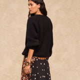 CLAIRE | Black Mohair Wool Knit Cardigan