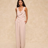 MAR | Beige Tailored Wide-Leg Trousers