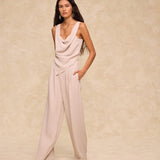 MAR | Beige Tailored Wide-Leg Trousers