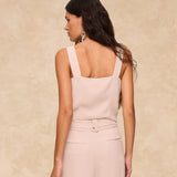 MAR | Beige Draped Top