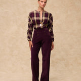 MILENKA | Aubergine Cotton Corduroy Trousers