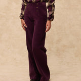 MILENKA | Aubergine Cotton Corduroy Trousers