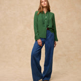 TORDINI | Blusa verde bordada