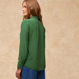 TORDINI | Blusa verde bordada