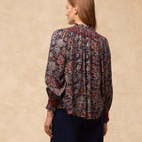 MARETOILE | Navy Multi Floral Print Blouse