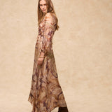 MARSIGLIA | Beige Multi Print Midi Dress