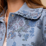 CONNIE | Blue Floral Printed Cotton Jacket