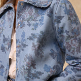 CONNIE | Blue Floral Printed Cotton Jacket