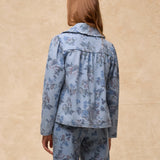 CONNIE | Blue Floral Printed Cotton Jacket