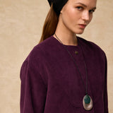 MILENKA | Aubergine Cotton Corduroy Jacket
