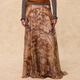 MARSIGLIA | Beige Multi Print Flared Skirt