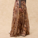 MARSIGLIA | Beige Multi Print Flared Skirt