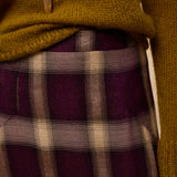ARIANNE | Aubergine Check Midi Skirt